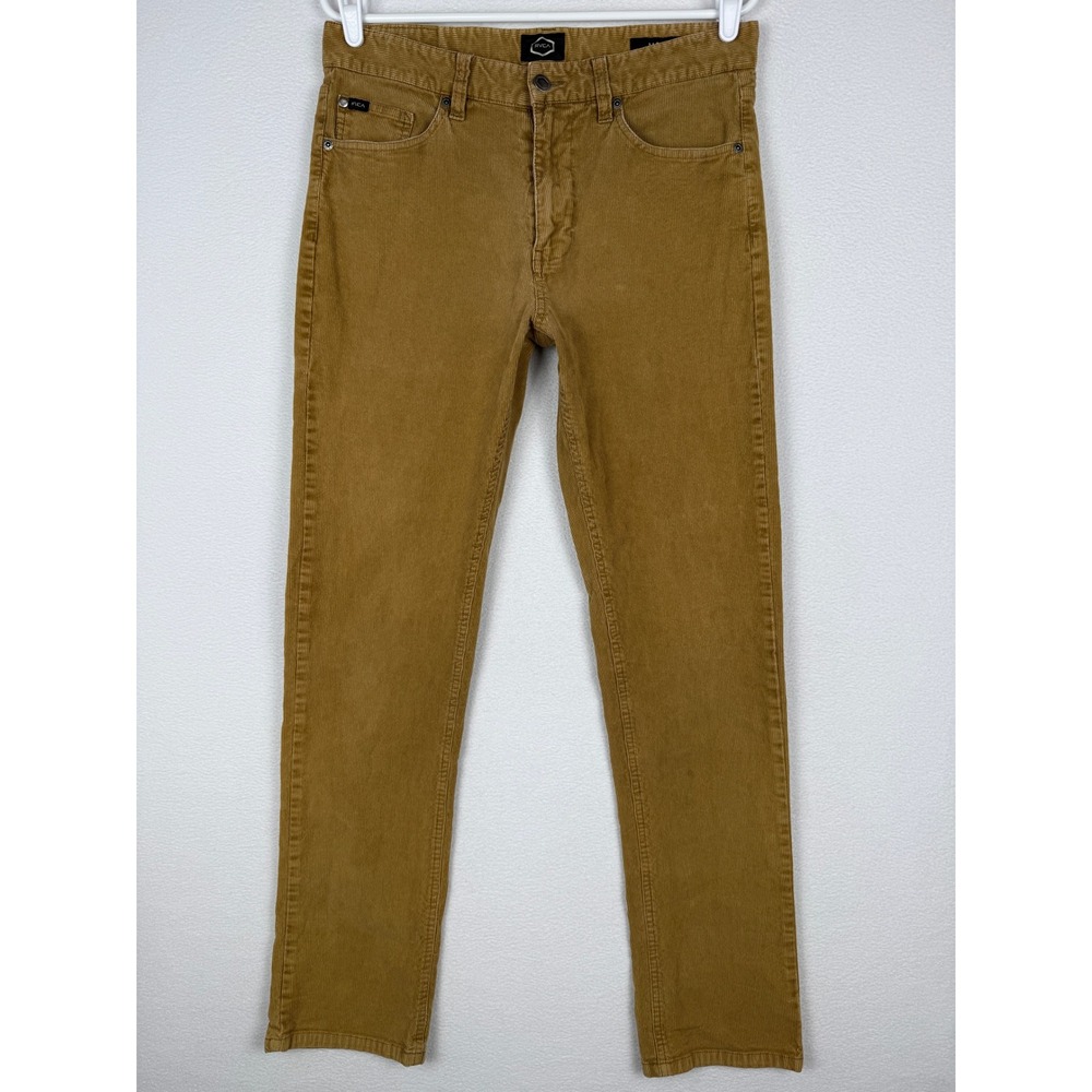 RVCA Daggers Corduroy Pants Mens 31x31 Brown Slim Straight Stretch M339VRDC